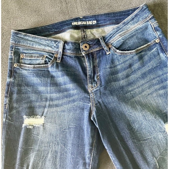 American Rag Cie Womens Jeans 7 Juniors Low Rise Lightly Worn - Picture 2 of 6